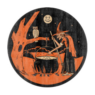 Vintage Halloween Witch Cutting Board Snijplank