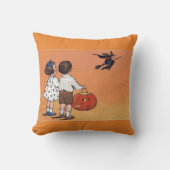 Vintage Halloween Witch en Children Sierkussen (Voorkant)