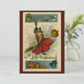 Vintage Halloween Witch  Kaart (Staand voorkant)