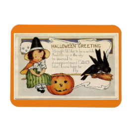 Vintage Halloween Witch Magnet Magneet