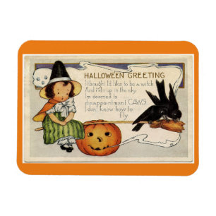 Vintage Halloween Witch Magnet Magneet