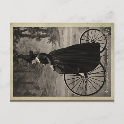 Vintage Halloween Witch op een fiets Briefkaart (Voorkant)