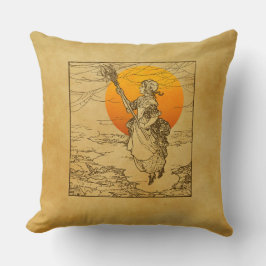 Vintage Halloween Witch Sierkussen