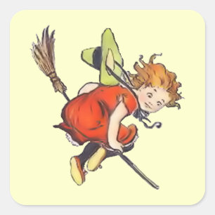 Vintage Halloween Witch Sticker