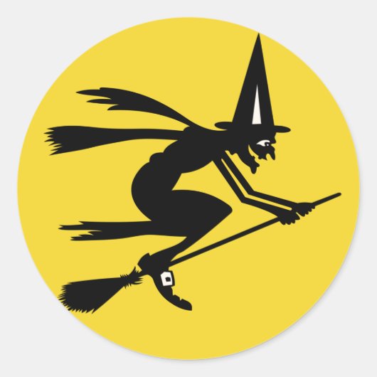 Vintage Halloween Witch Sticker (Voorkant)