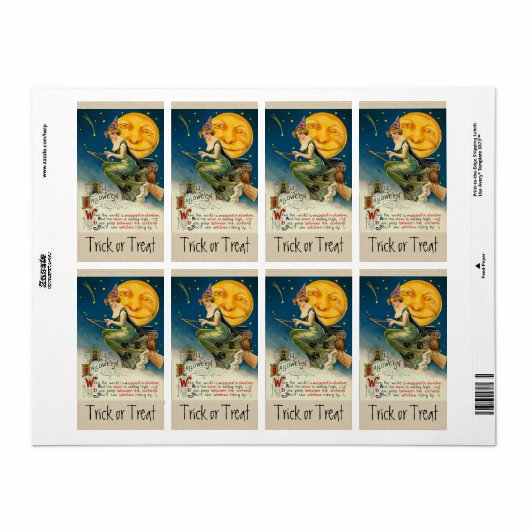 Vintage Halloween Witch Sticker (Full Sheet)