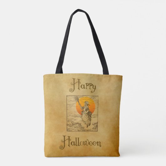 Vintage Halloween Witch Tas (Achterkant)