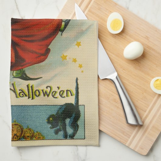 Vintage Halloween Witch Theedoek (Quarter Fold)