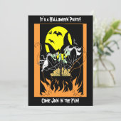 Vintage Halloween Witches Cauldron Kaart (Staand voorkant)