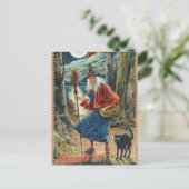 Vintage Halloween witje briefkaart (Staand voorkant)