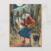 Vintage Halloween witje briefkaart (Voorkant)