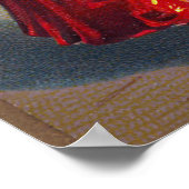 Vintage Halloween witje-poster voor kattendeeg Poster (Hoek)