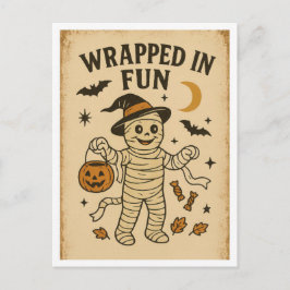 Vintage Halloween Wrapped in Fun Briefkaart