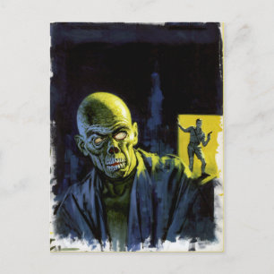 Vintage Halloween Zombie Monster Horror Briefkaart