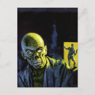 Vintage Halloween Zombie Monster Horror Briefkaart
