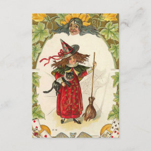 Vintage Hallowen Witch Afbeelding op uitnodigingen