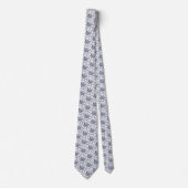 Vintage halsdoek met Nederlandse Delft Blauw windm Stropdas (Voorkant)