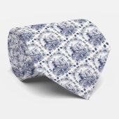 Vintage halsdoek met Nederlandse Delft Blauw windm Stropdas (Opgerold)