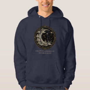 Vintage Halve Maan met Wolken, Retro Victoriaans Hoodie