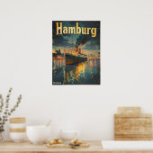 Vintage Hamburg Harbour Poster (Keuken)