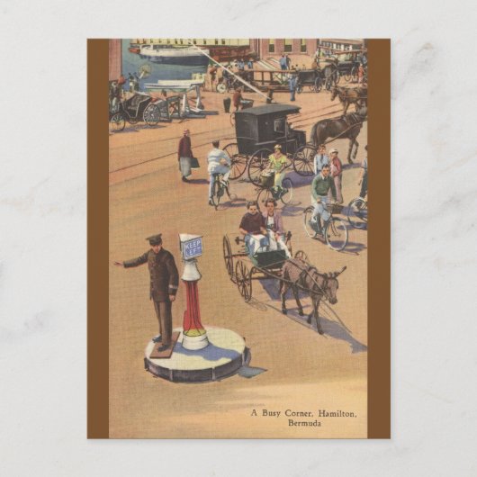 Vintage Hamilton Bermuda Briefkaart (Voorkant)