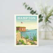 Vintage Hampton Virginia Briefkaart (Staand voorkant)
