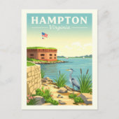 Vintage Hampton Virginia Briefkaart (Voorkant)