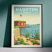 Vintage Hampton Virginia Poster