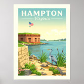 Vintage Hampton Virginia Poster (Voorkant)