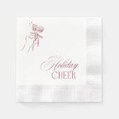 Vintage Hand Drawn Red Christmas Holiday Party Servet (Voorkant)