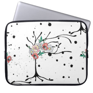 Vintage hand drawn seamless pattern graphic illust laptop sleeve