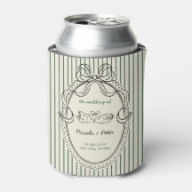Vintage Hand Drawn Swan Stripes Wedding Favor