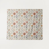  Vintage Hand-Drawn Wildflowers Patchwork Seamless Wandkleed (Voorkant (horizontaal))