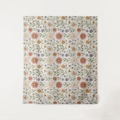  Vintage Hand-Drawn Wildflowers Patchwork Seamless Wandkleed (Voorkant)