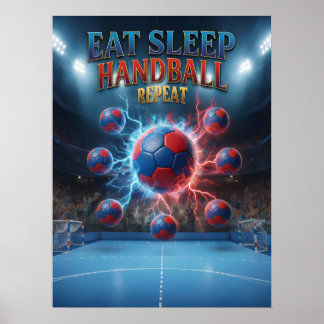 Vintage handbal illegale kunst poster