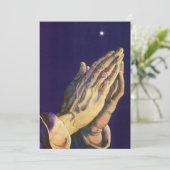 Vintage handen bidden met Ster van Bethlehem (Staand voorkant)