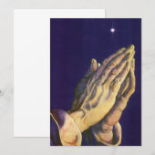 Vintage handen bidden met Ster van Bethlehem (Voorkant / Achterkant)