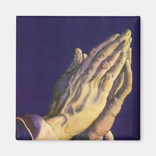 Vintage handen biddend met Ster van Bethlehem Magneet (Voorkant)