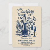 Vintage handgeschreven krabbeltekening 30ste verja kaart (Voorkant)