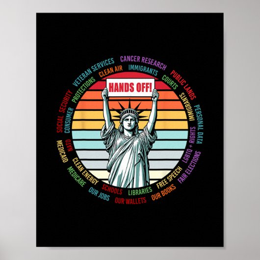 Vintage Hands Off Protest Anti Trump  Poster (Voorkant)