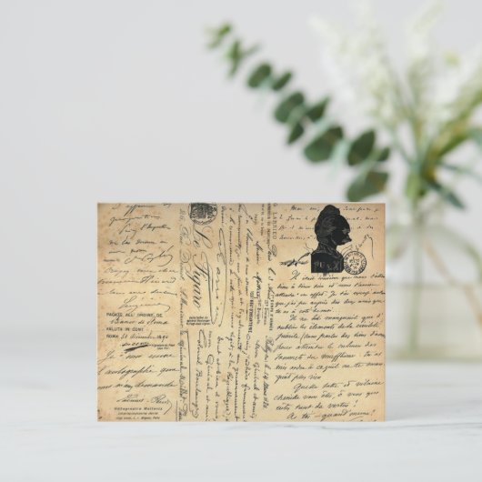 Vintage Handwriting Postcard Briefkaart (Staand voorkant)