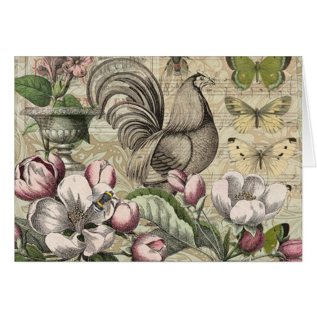 Vintage Hane Tuin Collage Kunst: Frans Landelijk (Voorkant Horizontaal)