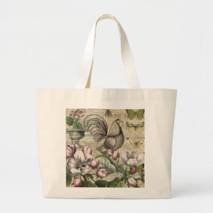 Vintage Hane Tuin Collage Kunst: Frans Landelijk Grote Tote Bag