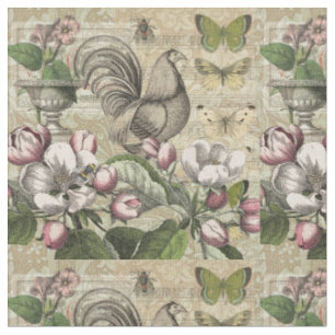 Vintage Hane Tuin Collage Kunst: Frans Landelijk Stof