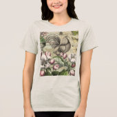 Vintage Hane Tuin Collage Kunst: Frans Landelijk Tri-Blend Shirt (Voorkant)