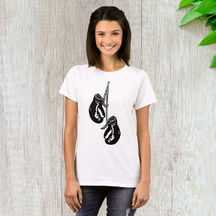 Vintage hangende bokshandschoenen Retro vechter T-shirt
