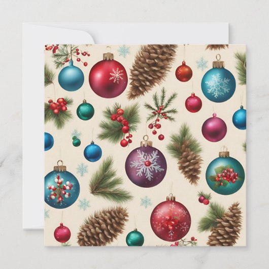 Vintage Hanging Christmas Ornaments  Feestdagenkaart (Voorkant)