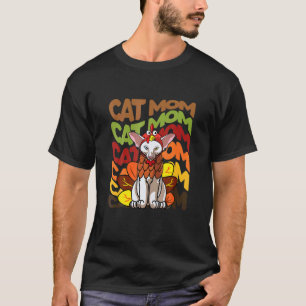 Vintage Hanksgiving Oosterse Korthaar Kattenmoeder T-shirt
