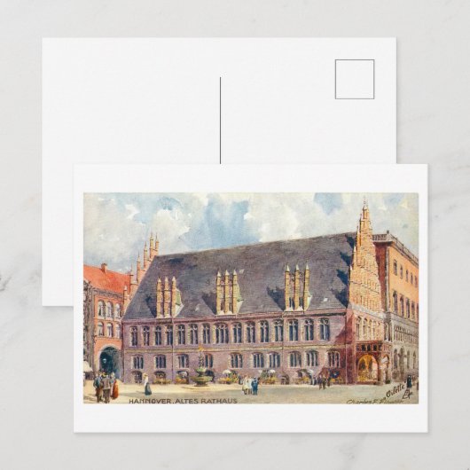 Vintage Hannover Germany Rathaus Briefkaart (Voorkant / Achterkant)