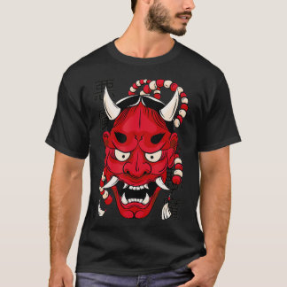 Vintage Hannya Demon Mask Japanese Retro Devil Oni T-shirt